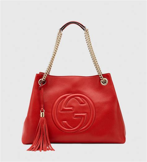 gucci mini chain bag red|gucci soho chain shoulder bag.